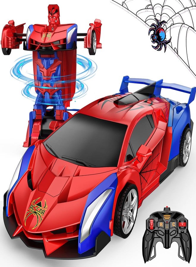 Excitobo Transform Remote Control Car, One-Button Deformation 2.4Ghz 1:18 Scale Transforming RC Cars, Toys for 3-12 Year Old Boys Girls, 360°Rotation Robot Toys Birthday Gifts for Kids - Image 1